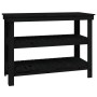 Werkbank aus massivem Kiefernholz schwarz 110,5x50x80 cm von vidaXL, Arbeitstische - Ref: Foro24-823648, Preis: 143,40 €, Rab...