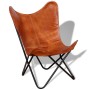 Brauner Schmetterlingsstuhl aus echtem Leder von vidaXL, Sessel - Ref: Foro24-243728, Preis: 95,59 €, Rabatt: %