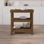 Solid pine wood workbench honey brown 78.5x50x80 cm by vidaXL, Work tables - Ref: Foro24-823642, Price: 87,23 €, Discount: %