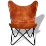 Brauner Schmetterlingsstuhl aus echtem Leder von vidaXL, Sessel - Ref: Foro24-243728, Preis: 95,59 €, Rabatt: %