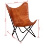 Brauner Schmetterlingsstuhl aus echtem Leder von vidaXL, Sessel - Ref: Foro24-243728, Preis: 95,59 €, Rabatt: %
