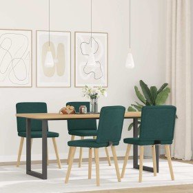 Sillas de comedor 4 unidades tela verde oscuro Sillas de comedor 4 unidades tela verde oscuro