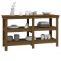 Solid pine wood workbench honey brown 142.5x50x80 cm by vidaXL, Work tables - Ref: Foro24-823652, Price: 139,30 €, Discount: %