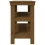 Solid pine wood workbench honey brown 142.5x50x80 cm by vidaXL, Work tables - Ref: Foro24-823652, Price: 137,89 €, Discount: %