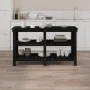 Werkbank aus massivem schwarzem Kiefernholz, 142,5 x 50 x 80 cm von vidaXL, Arbeitstische - Ref: Foro24-823653, Preis: 125,78...