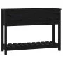 Planter with shelf solid black pine wood 111.5x34.5x81 cm by vidaXL, Pots and planters - Ref: Foro24-823770, Price: 115,68 €,...