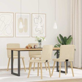 Sillas de comedor 4 unidades tela color crema Sillas de comedor 4 unidades tela color crema