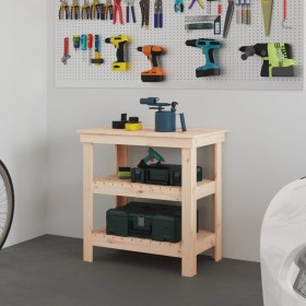 Banco de trabajo de madera maciza de pino 78,5x50x80 cm de vidaXL, Mesas de trabajo - Ref: Foro24-823639, Precio: 96,00 €, De...