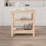 Solid pine wood workbench 78.5x50x80 cm by vidaXL, Work tables - Ref: Foro24-823639, Price: 94,76 €, Discount: %