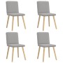 Sillas de comedor 4 uds tela gris nube