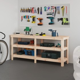 Banco de trabajo de madera maciza de pino 181x50x80 cm de vidaXL, Mesas de trabajo - Ref: Foro24-823654, Precio: 200,99 €, De...