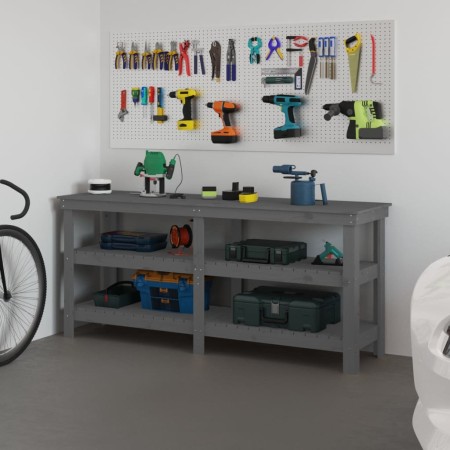Solid gray pine wood workbench 181x50x80 cm by vidaXL, Work tables - Ref: Foro24-823656, Price: 218,57 €, Discount: %