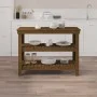 Werkbank aus massivem Kiefernholz, honigbraun, 110,5 x 50 x 80 cm von vidaXL, Arbeitstische - Ref: Foro24-823647, Preis: 125,...