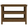 Banco de trabajo madera maciza pino marrón miel 110,5x50x80 cm de vidaXL, Mesas de trabajo - Ref: Foro24-823647, Precio: 125,...