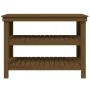 Solid pine wood workbench honey brown 110.5x50x80 cm by vidaXL, Work tables - Ref: Foro24-823647, Price: 123,77 €, Discount: %