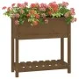 Planter with shelf solid brown pine wood 82.5x34.5x81 cm by vidaXL, Pots and planters - Ref: Foro24-823762, Price: 69,07 €, D...