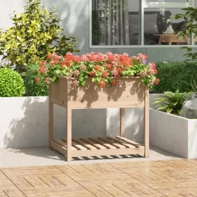 Planter with solid pine wood shelf 82.5x82.5x81 cm by vidaXL, Pots and planters - Ref: Foro24-823794, Price: 87,30 €, Discoun...
