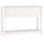 Planter with solid pine wood shelf in white, 111.5x34.5x81cm by vidaXL, Pots and planters - Ref: Foro24-823767, Price: 115,89...