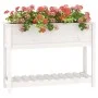 Pflanzgefäß mit Ablage massives Kiefernholz weiß 111,5x34,5x81cm von vidaXL, Töpfe und Pflanzgefäße - Ref: Foro24-823767, Pre...