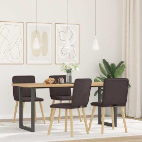 Sillas de comedor 4 unidades tela marrón oscuro Sillas de comedor 4 unidades tela marrón oscuro