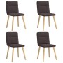 Sillas de comedor 4 unidades tela marrón oscuro