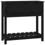 Planter with shelf solid black pine wood 82.5x34.5x81 cm by vidaXL, Pots and planters - Ref: Foro24-823763, Price: 77,85 €, D...