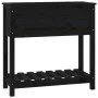 Planter with shelf solid black pine wood 82.5x34.5x81 cm by vidaXL, Pots and planters - Ref: Foro24-823763, Price: 77,10 €, D...