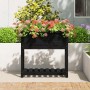 Planter with shelf solid black pine wood 82.5x34.5x81 cm by vidaXL, Pots and planters - Ref: Foro24-823763, Price: 77,85 €, D...