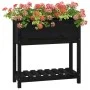Planter with shelf solid black pine wood 82.5x34.5x81 cm by vidaXL, Pots and planters - Ref: Foro24-823763, Price: 77,10 €, D...