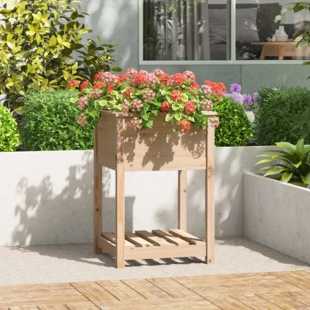 Planter with solid pine wood shelf 54x54x81 cm by vidaXL, Pots and planters - Ref: Foro24-823773, Price: 55,04 €, Discount: %