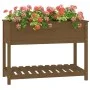 Planter with solid pine wood shelf in brown, 111.5x54x81 cm. by vidaXL, Pots and planters - Ref: Foro24-823790, Price: 100,19...