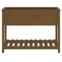 Planter with solid pine wood shelf in brown, 111.5x54x81 cm. by vidaXL, Pots and planters - Ref: Foro24-823790, Price: 100,19...