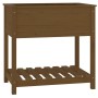Planter with shelf solid wood honey brown 82.5x54x81 cm by vidaXL, Pots and planters - Ref: Foro24-823783, Price: 94,13 €, Di...