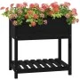Planter with solid black pine wood shelf 82.5x54x81 cm by vidaXL, Pots and planters - Ref: Foro24-823784, Price: 80,66 €, Dis...