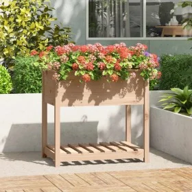 Planter with solid pine wood shelf 82.5x54x81 cm by vidaXL, Pots and planters - Ref: Foro24-823780, Price: 70,36 €, Discount: %