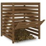 Compostador madera maciza de pino marrón miel 82,5x82,5x99,5 cm