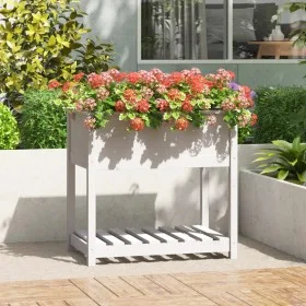 Planter with shelf solid white pine wood 82.5x54x81cm by vidaXL, Pots and planters - Ref: Foro24-823781, Price: 83,85 €, Disc...