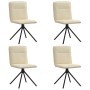 Sillas de comedor 4 unidades tela color crema