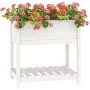 Planter with shelf solid white pine wood 82.5x54x81cm by vidaXL, Pots and planters - Ref: Foro24-823781, Price: 83,85 €, Disc...
