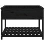 Planter with shelf solid black pine wood 111.5x111.5x81cm by vidaXL, Pots and planters - Ref: Foro24-823805, Price: 157,61 €,...