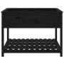 Planter with shelf solid black pine wood 111.5x111.5x81cm by vidaXL, Pots and planters - Ref: Foro24-823805, Price: 155,53 €,...