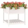 Planter with shelf solid white pine wood 82.5x82.5x81 cm by vidaXL, Pots and planters - Ref: Foro24-823795, Price: 104,74 €, ...