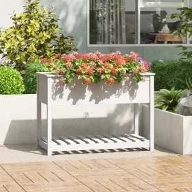 Planter with shelf solid white pine wood 111.5x54x81 cm by vidaXL, Pots and planters - Ref: Foro24-823788, Price: 100,10 €, D...