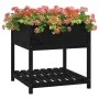 Planter with shelf solid black pine wood 82.5x82.5x81 cm by vidaXL, Pots and planters - Ref: Foro24-823798, Price: 99,80 €, D...