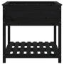 Planter with shelf solid black pine wood 82.5x82.5x81 cm by vidaXL, Pots and planters - Ref: Foro24-823798, Price: 99,80 €, D...