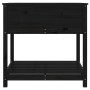 Planter with shelf solid black pine wood 82.5x82.5x81 cm by vidaXL, Pots and planters - Ref: Foro24-823798, Price: 105,73 €, ...