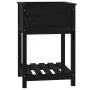 Planter with shelf solid black pine wood 54x54x81 cm by vidaXL, Pots and planters - Ref: Foro24-823777, Price: 65,64 €, Disco...