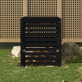 Compostador de madera maciza de pino negro 82,5x82,5x99,5 cm