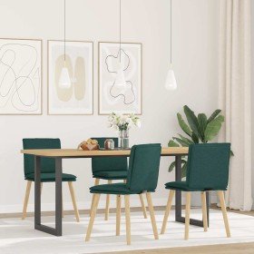 Sillas de comedor 4 unidades tela verde oscuro Sillas de comedor 4 unidades tela verde oscuro