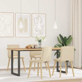 Sillas de comedor 4 unidades tela color crema Sillas de comedor 4 unidades tela color crema